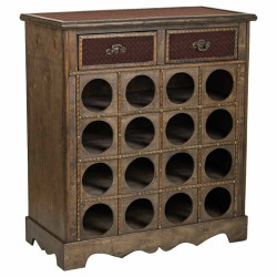 Botellero Alexandra House Living Marrón Madera Metal 31 x 69 x 63 cm
