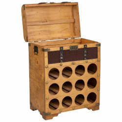 Botellero Alexandra House Living Marrón PVC Madera Metal Tela 28 x 59