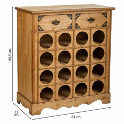 Botellero Alexandra House Living Marrón Madera Metal 31 x 69 x 63 cm