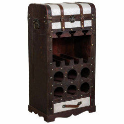Botellero Alexandra House Living Marrón PVC Madera Metal Tela 30 x 85