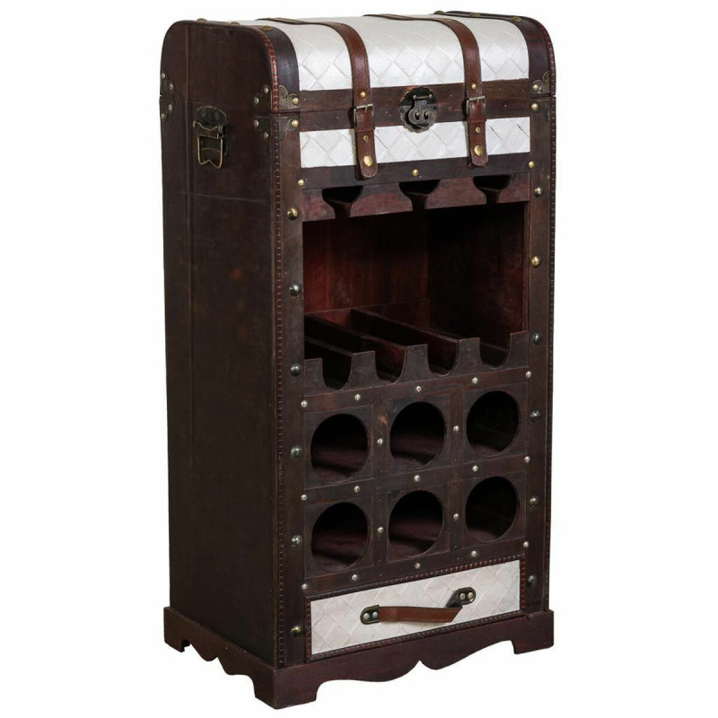Botellero Alexandra House Living Marrón PVC Madera Metal Tela 30 x 85 Botellero Alexandra House Living Marrón PVC Madera Metal Tela 30 x 85