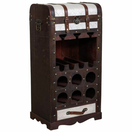 Botellero Alexandra House Living Marrón PVC Madera Metal Tela 30 x 85