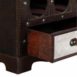 Botellero Alexandra House Living Marrón PVC Madera Metal Tela 30 x 85