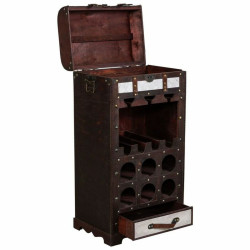 Botellero Alexandra House Living Marrón PVC Madera Metal Tela 30 x 85