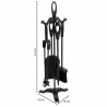Utensilios para Chimenea Alexandra House Living Negro Hierro 19 x 61 x
