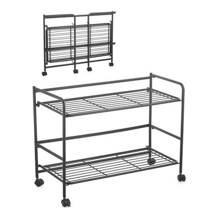 Estantería Confortime Negro Hierro Plegable Con ruedas (67 x 30 x 44,