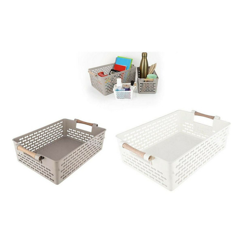 Cesta Multiusos Confortime Madera 32 x 22,5 x 10 cm Cesta Multiusos Confortime Madera 32 x 22,5 x 10 cm