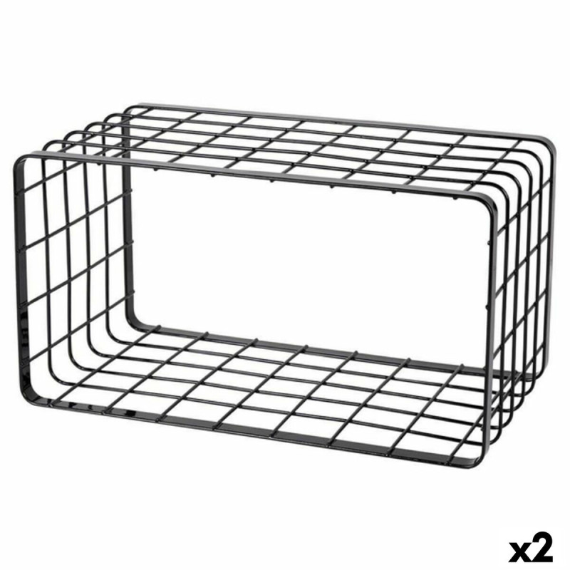 Soporte Inde Rejilla Negro 34 x 19 x 18 cm (2 Unidades) Soporte Inde Rejilla Negro 34 x 19 x 18 cm (2 Unidades)