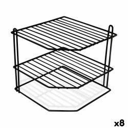 Soporte para Platos Confortime Rinconera Negro 22 x 22 x 25 cm (8 Unid