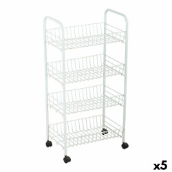 Carrito Verdulero Confortime Blanco Metal 4 Estantes 36 x 26,5 x 86 cm