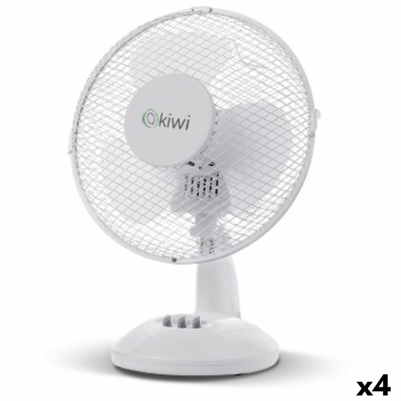 Ventilador de Sobremesa Kiwi Blanco Ø 27 cm 21W (4 Unidades) Ventilador de Sobremesa Kiwi Blanco Ø 27 cm 21W (4 Unidades)