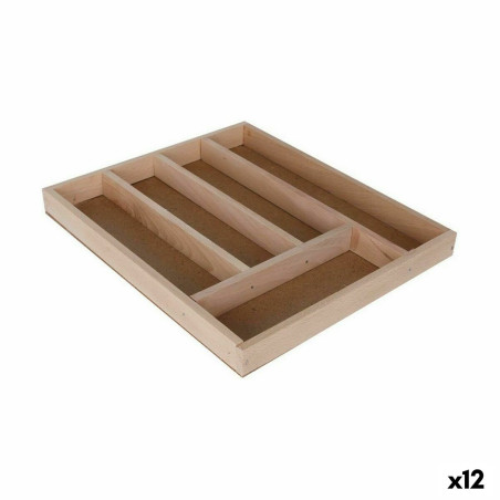 Organizador para Cubiertos Quttin Madera 33 x 28 x 3,5 cm (12 Unidades