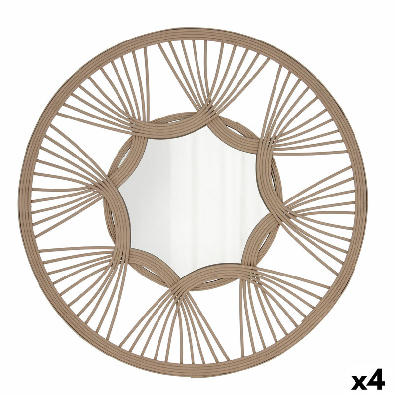 Espejo de pared Vinthera Moa Ratán Natural 59 cm (4 Unidades) Espejo de pared Vinthera Moa Ratán Natural 59 cm (4 Unidades)