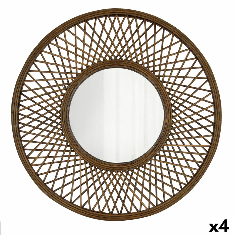 Espejo de pared Vinthera Moa Ratán Natural 59 cm (4 Unidades) Espejo de pared Vinthera Moa Ratán Natural 59 cm (4 Unidades)