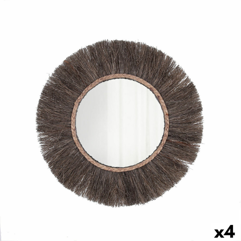 Espejo de pared Vinthera Moa Ratán Natural (4 Unidades) Espejo de pared Vinthera Moa Ratán Natural (4 Unidades)