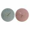 Reloj de Pared DKD Home Decor Verde Rosa 40,5 x 5,5 x 40,5 cm (2 Unida
