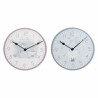 Reloj de Pared DKD Home Decor Azul Rosa Madera Metal Plástico Madera