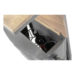 Botellero DKD Home Decor Coche Madera de acacia Hierro Gris oscuro (83