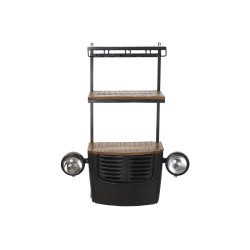 Botellero DKD Home Decor Coche Madera de acacia Hierro Gris oscuro (83