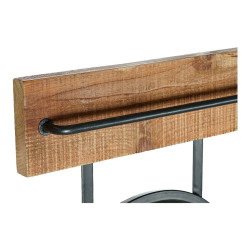 Espejo de pared DKD Home Decor Negro Metal Abeto Espejo (80 x 15 x 20