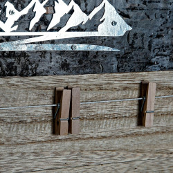 Portafotos DKD Home Decor Marrón Madera Metal Aluminio Natural 40 x 2