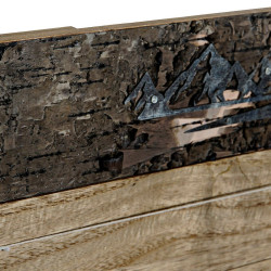 Portafotos DKD Home Decor Marrón Madera Metal Aluminio Natural 40 x 2