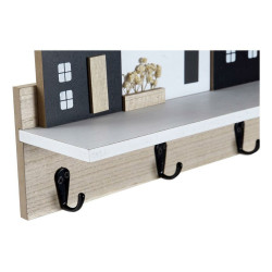 Estantería DKD Home Decor Perchero 39 x 9 x 27 cm Negro Marrón Blanc
