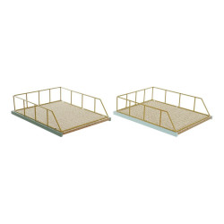 Set de Bandejas organizadoras DKD Home Decor Verde Polipropileno Mader