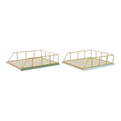 Set de Bandejas organizadoras DKD Home Decor Verde Polipropileno Mader