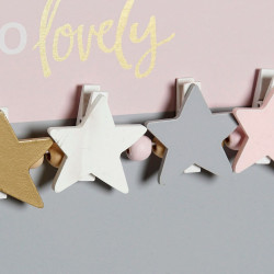 Cuadro Portafotos con Pinzas DKD Home Decor Hello Lovely Madera MDF Es