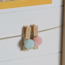 Cuadro Portafotos con Pinzas DKD Home Decor Madera MDF Infantil Arcoí