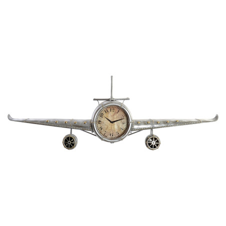 Reloj de Pared DKD Home Decor Avión Metal Cristal (141 x 20 x 46.5 cm