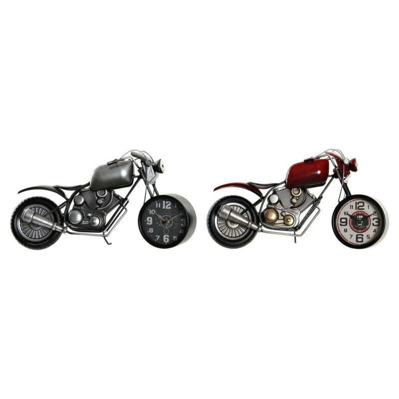 Reloj de Mesa DKD Home Decor Motocicleta 44 x 13,5 x 23 cm Rojo Gris M