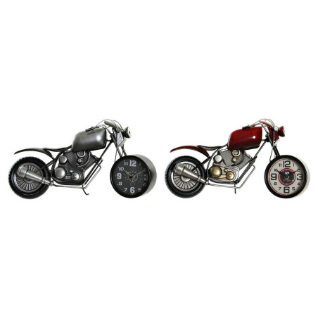 Reloj de Mesa DKD Home Decor Motocicleta 44 x 13,5 x 23 cm Rojo Gris M