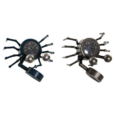 Reloj de Mesa DKD Home Decor Animal 23 x 22 x 14 cm Plateado Azul Hier