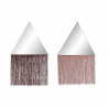 Espejo Colgante DKD Home Decor Burdeos Rosa claro Madera Metal Flecos