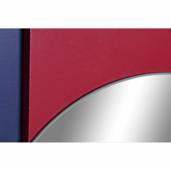 Espejo de pared DKD Home Decor Azul Blanco Rojo Turquesa Madera Crista