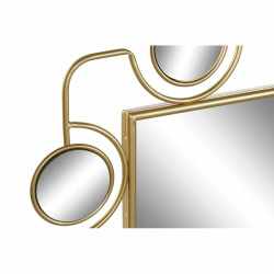 Espejo de pared DKD Home Decor Negro PVC Metal Dorado (70 x 2 x 100 cm