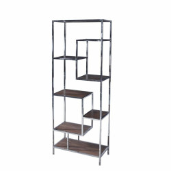 Estantería DKD Home Decor Plateado Acero Madera MDF (80 x 40 x 200 cm