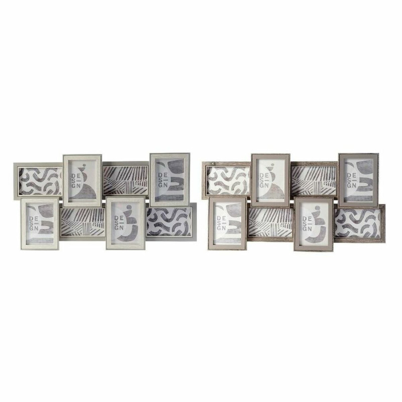 Marco de Fotos DKD Home Decor 60 x 3 x 32 cm Cristal Gris Marrón Made Marco de Fotos DKD Home Decor 60 x 3 x 32 cm Cristal Gris Marrón Made