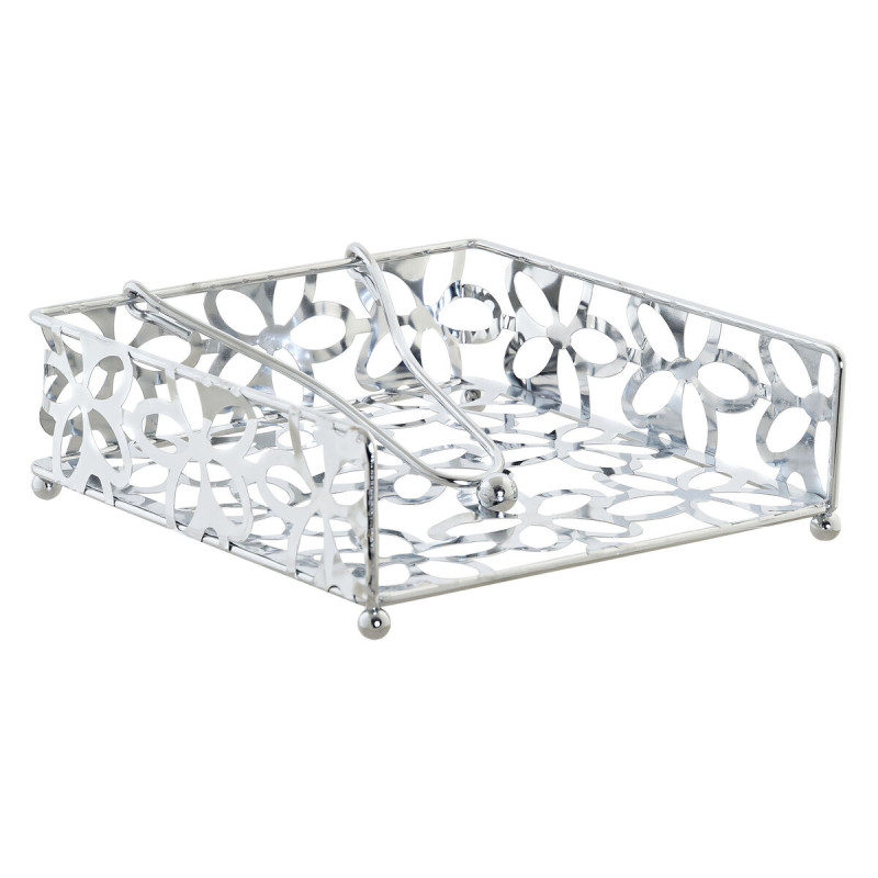 Servilletero DKD Home Decor Margarita Plateado Metal Plástico 18 x 19 Servilletero DKD Home Decor Margarita Plateado Metal Plástico 18 x 19