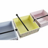 Servilletero DKD Home Decor Azul Verde Rosa Metal Madera MDF 3 Piezas