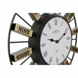 Reloj de Pared DKD Home Decor 40 x 6,4 x 40 cm Cristal Plateado Dorado