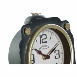 Reloj de Mesa DKD Home Decor Negro Dorado Cristal Hierro Vintage 15,5