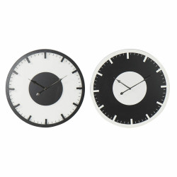 Reloj de Pared DKD Home Decor 50 x 3,5 x 50 cm Negro Blanco Vintage Ma