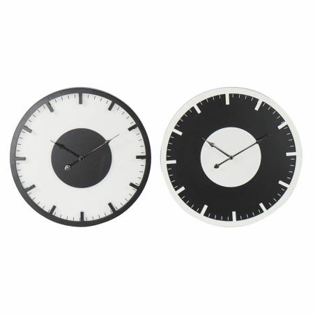 Reloj de Pared DKD Home Decor 50 x 3,5 x 50 cm Negro Blanco Vintage Ma
