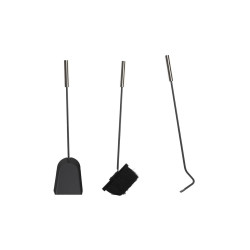 Utensilios para Chimenea DKD Home Decor Negro Acero Inoxidable (23 x 1