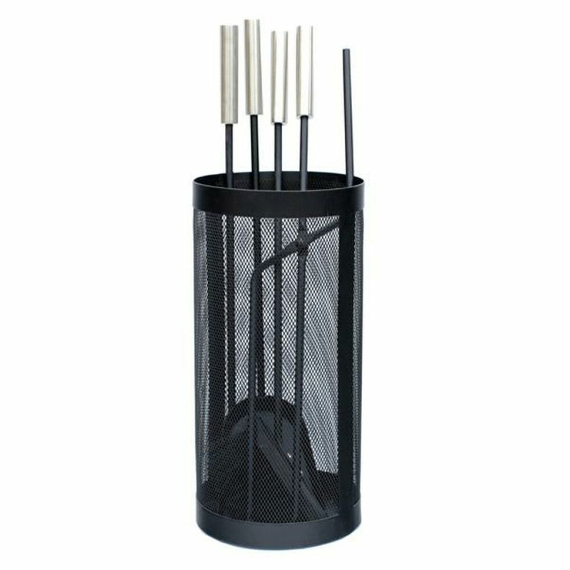 Utensilios para Chimenea DKD Home Decor Negro Acero Inoxidable Acero 1