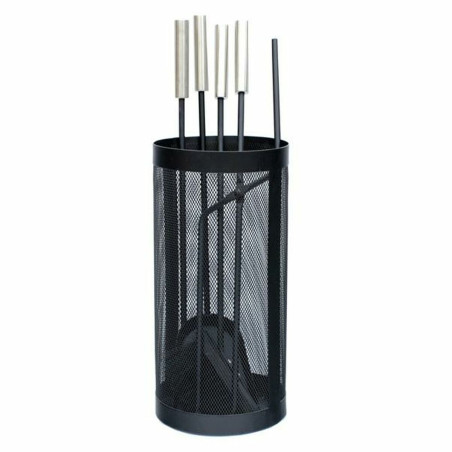 Utensilios para Chimenea DKD Home Decor Negro Acero Inoxidable Acero 1