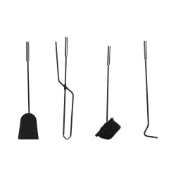 Utensilios para Chimenea DKD Home Decor Negro Acero Inoxidable Acero 1